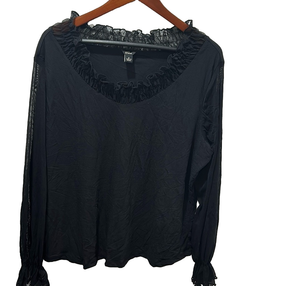 Emme  long sleeve shirt size 2 black color GUC